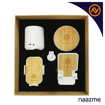 promotional-tech-gift-sets-with-brown -cardboard-gift -box